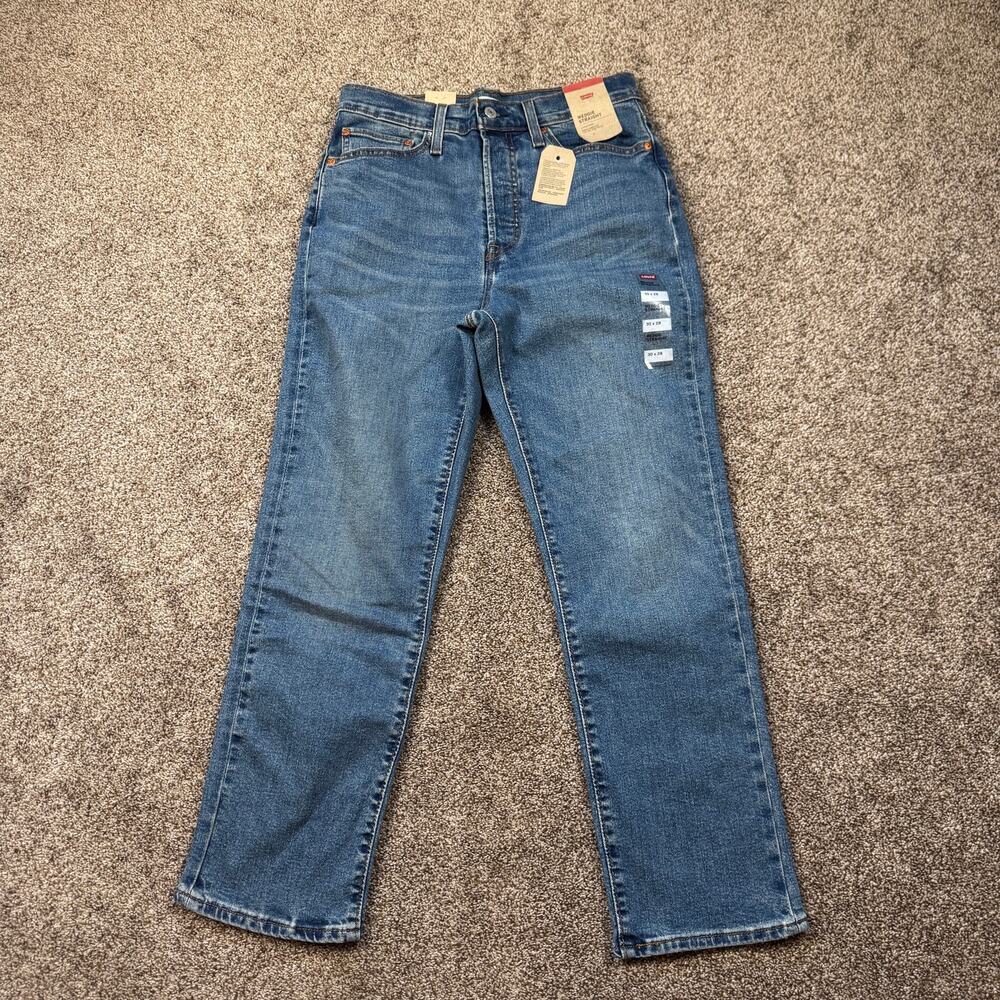 Levi's Wedgie Straight Jeans 30x28 Blue NWT High Rise Button Fly Retro Classic